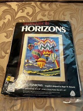Vintage 80s Monarch Horizons 'Always Chasing Rainbows' Cross Stitch Kit Craft
